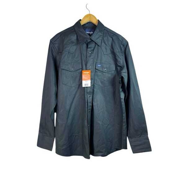 Wrangler Cowboy Cut Pearl Snap Button Up Shirt Western Classic Fit Size L NWT - Picture 1 of 11